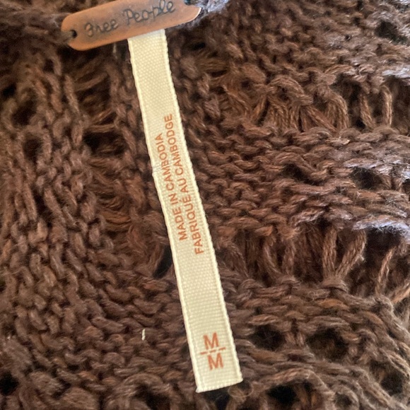 Free People NWT Boho Summer Breeze Open Knit Linen Blend  Scoop Neck Camisole M - Picture 10 of 14